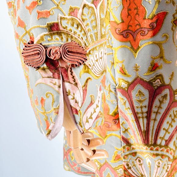 Vintage Y2K Soft Surroundings Sage Multi Embroidered Paisley Coat - Picture 3 of 8